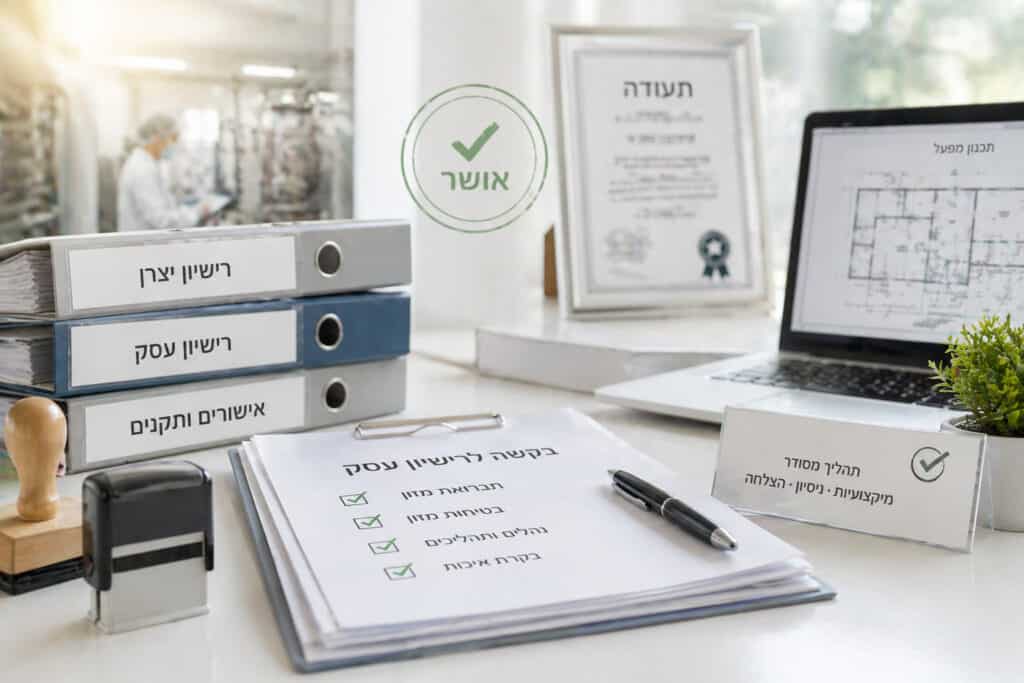 ליווי מקצועי בתהליך קבלת רישיון יצרן ורישיון עסק למפעלי מזון